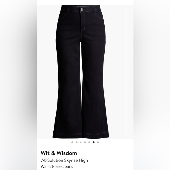 Wit & Wisdom | High-Rise Flare Dark Wash Jeans - Picture 1 of 9